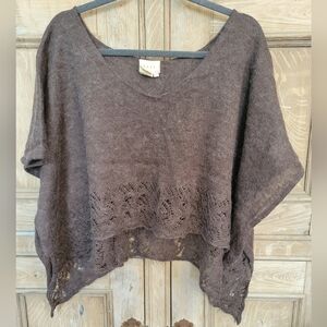 Shae Brown Knit Poncho